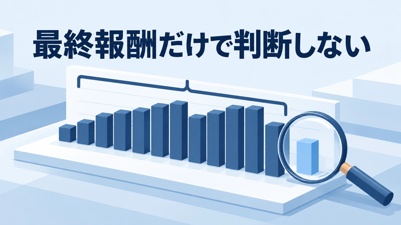 在任中の報酬の推移と最後の報酬を区別するイラスト