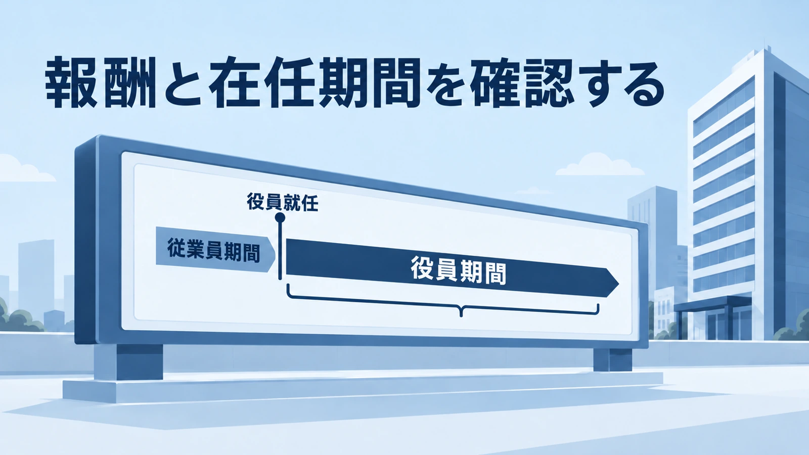 従業員期間と役員期間を分けて報酬履歴を確認するイラスト